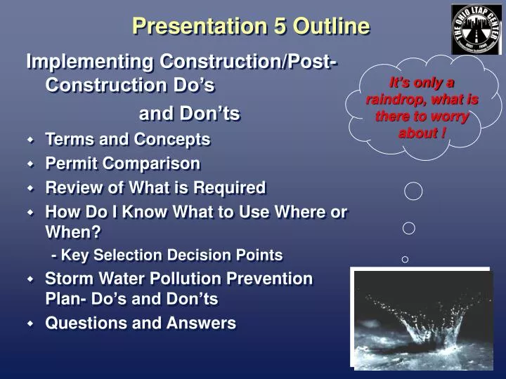presentation 5 outline
