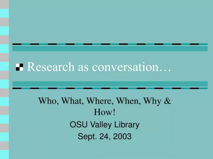 research as conversation