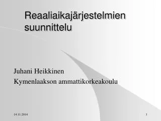 reaaliaikaj rjestelmien suunnittelu