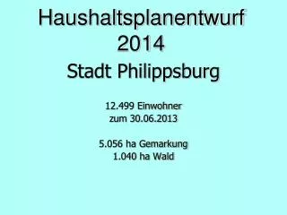 haushaltsplanentwurf 2014