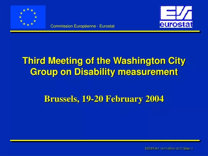 third meeting of the washington city group on disability measurement
