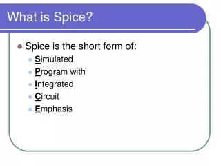 What is Spice?