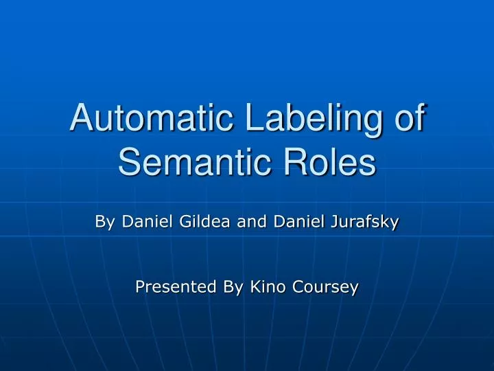 automatic labeling of semantic roles