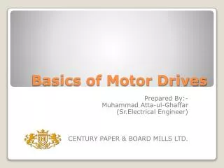 Basics of Motor Drives