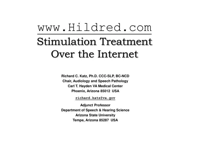 www hildred com stimulation treatment over the internet