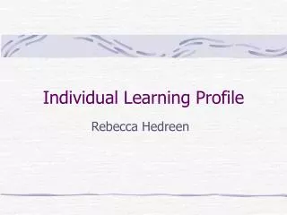 individual learning profile