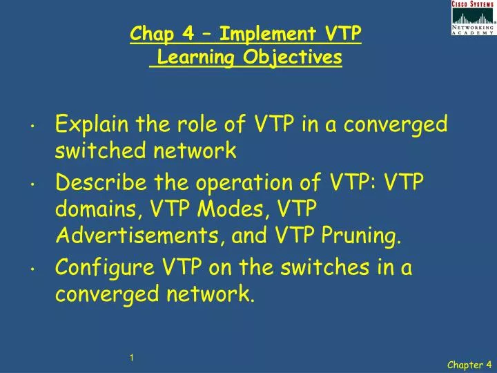 chap 4 implement vtp learning objectives