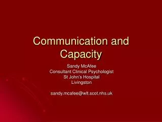 Communication and Capacity