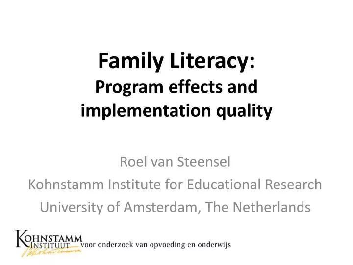 family literacy program effects and implementation quality
