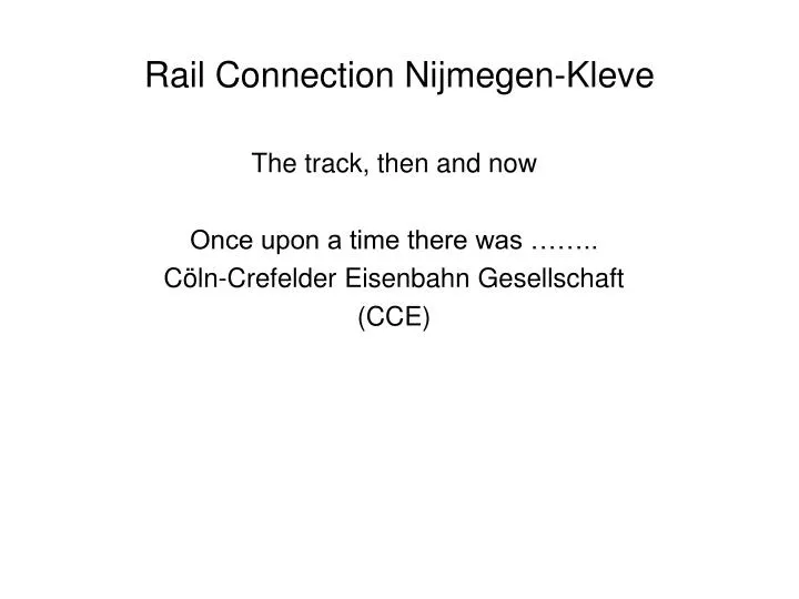 rail connection nijmegen kleve
