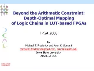 Beyond the Arithmetic Constraint: Depth-Optimal Mapping of Logic Chains in LUT-based FPGAs