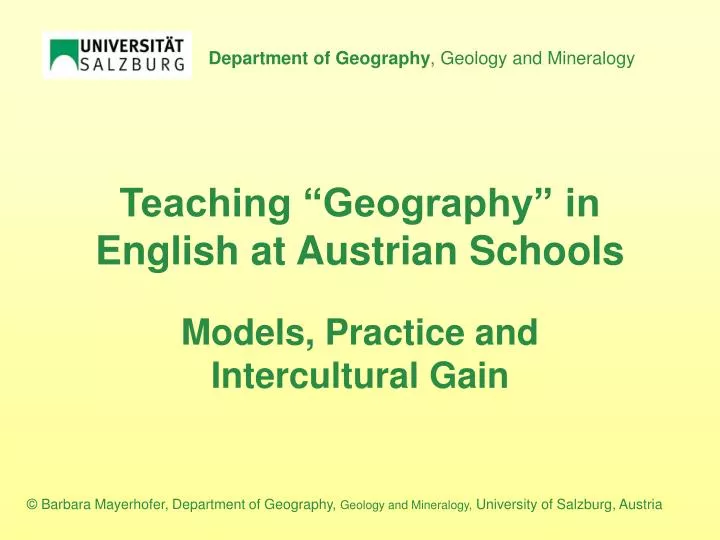 teaching geography in english at austrian schools