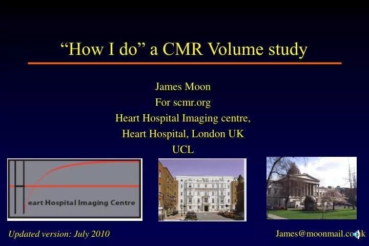 how i do a cmr volume study