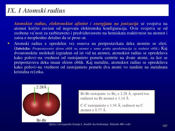 ix 1 atomski radius