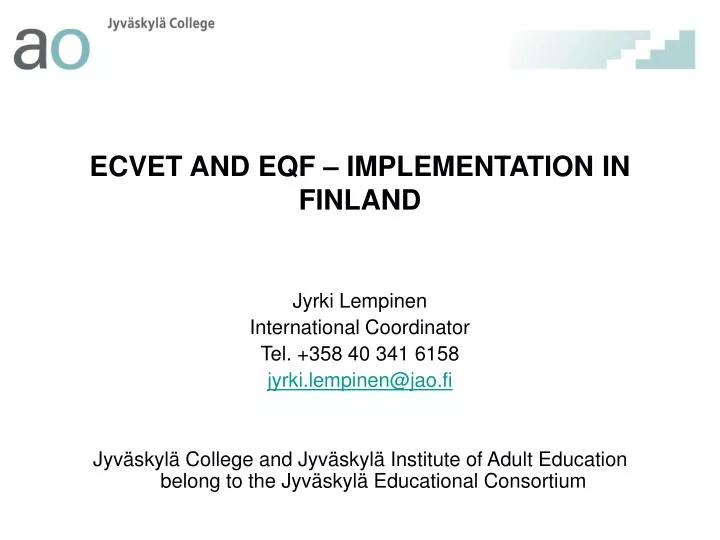ecvet and eqf implementation in finland