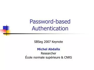 Password-based Authentication
