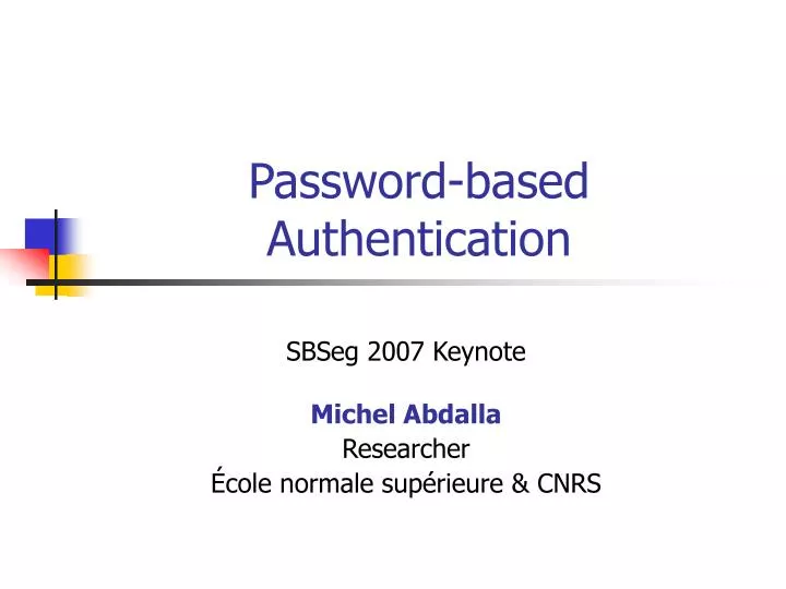 password based authentication