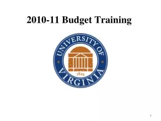 2010-11 Budget Training