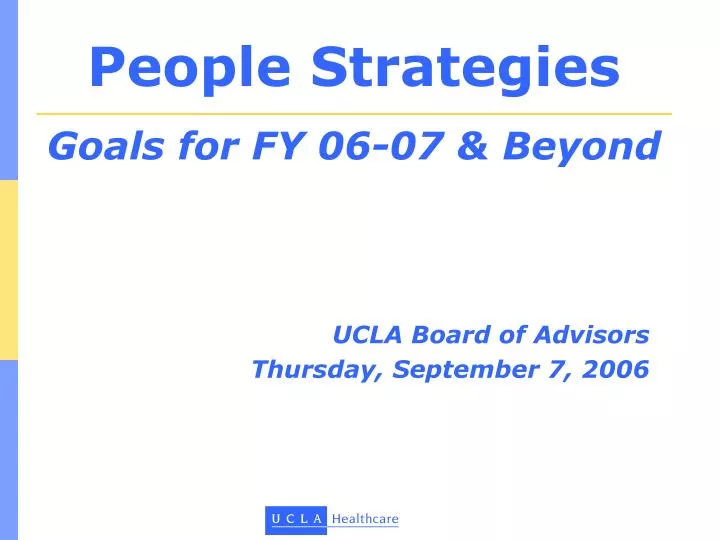 people strategies goals for fy 06 07 beyond