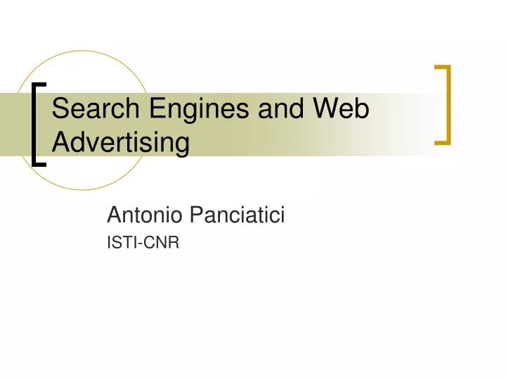 search engines and web advertising