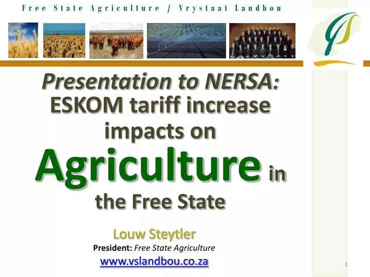 presentation to nersa eskom tariff increase impacts on agriculture in the free state