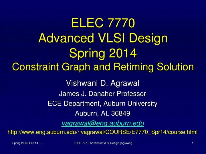 elec 7770 advanced vlsi design spring 2014 constraint graph and retiming solution