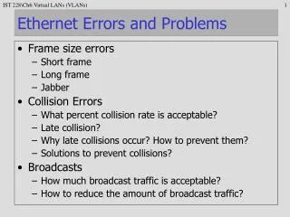 Ethernet Errors and Problems