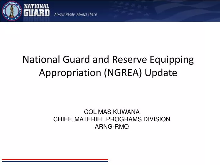 col mas kuwana chief materiel programs division arng rmq