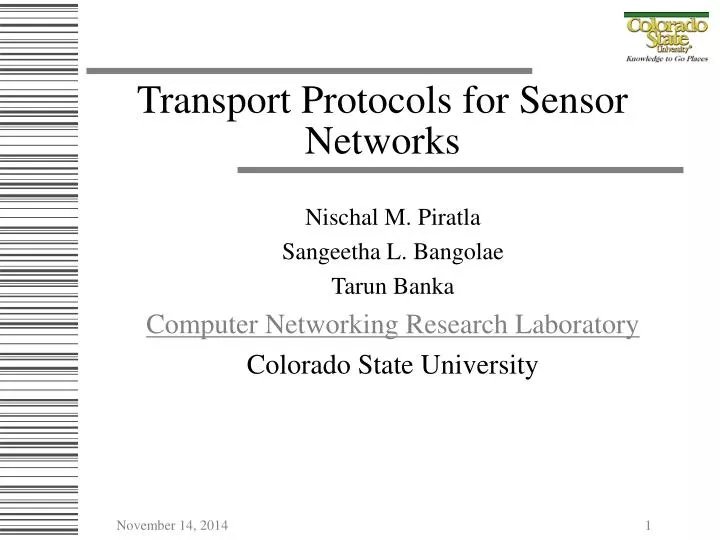 transport protocols for sensor networks