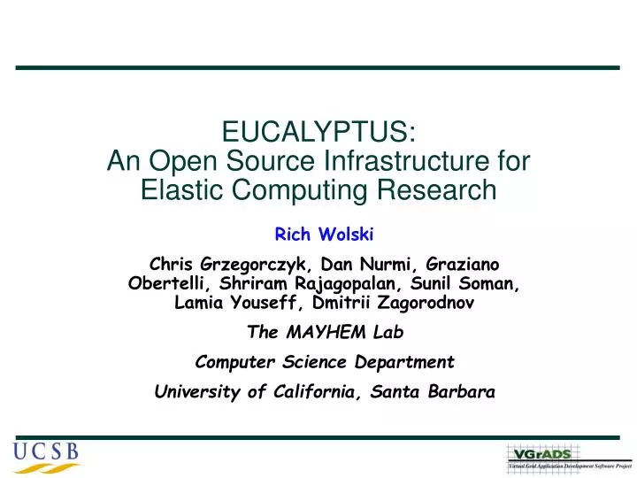 eucalyptus an open source infrastructure for elastic computing research