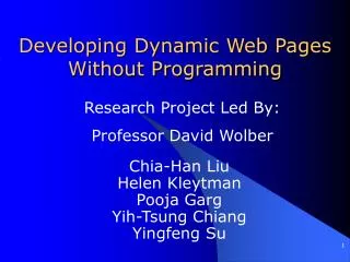 Developing Dynamic Web Pages Without Programming