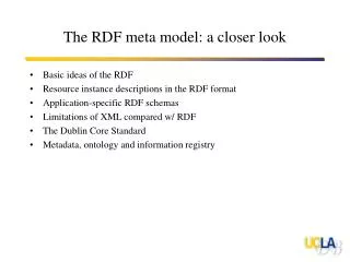 The RDF meta model: a closer look