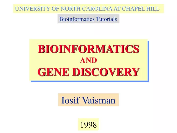 bioinformatics and gene discovery