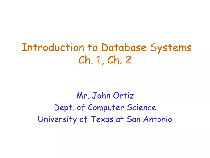 introduction to database systems ch 1 ch 2