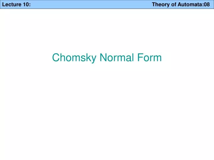 chomsky normal form