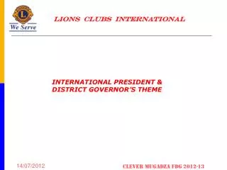 LIONS CLUBS INTERNATIONAL