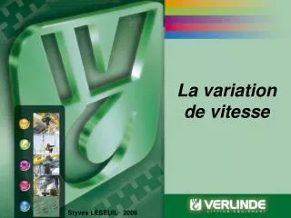 la variation de vitesse