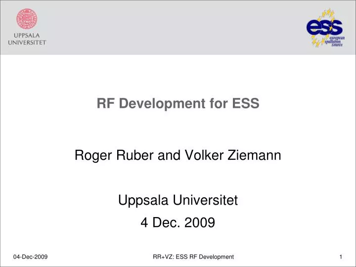 rf development for ess