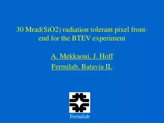 30 Mrad(SiO2) radiation tolerant pixel front-end for the BTEV experiment