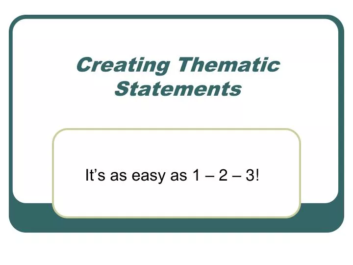 creating thematic statements