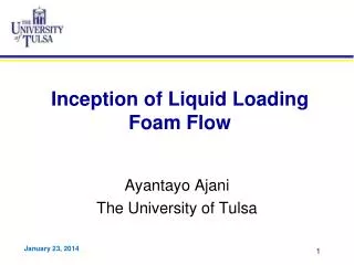 Inception of Liquid Loading Foam Flow