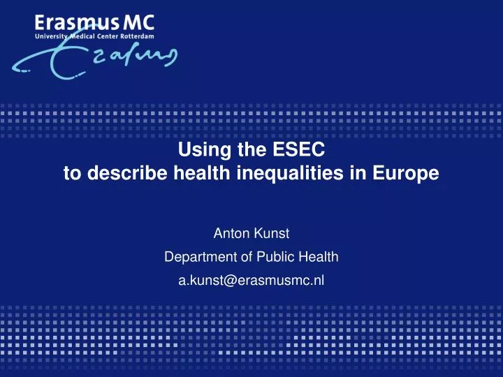 using the esec to describe health inequalities in europe