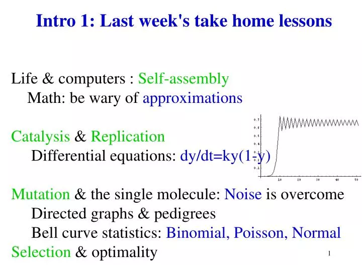 intro 1 last week s take home lessons