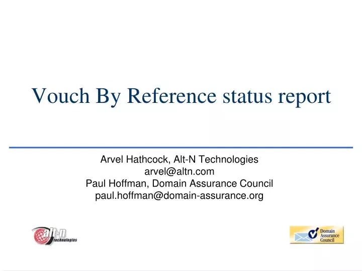 vouch by reference status report