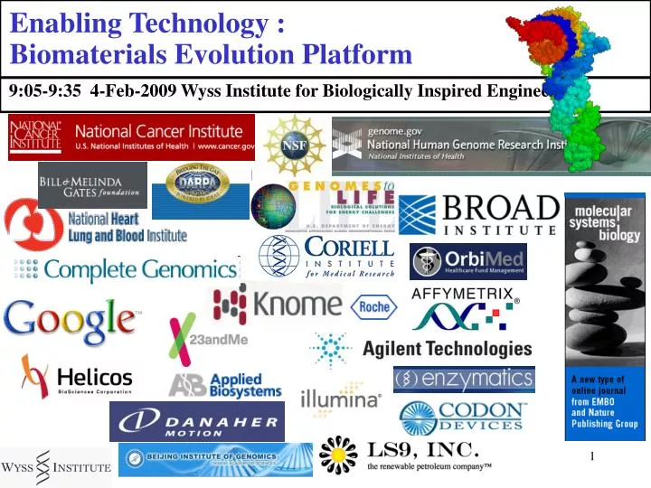 enabling technology biomaterials evolution platform
