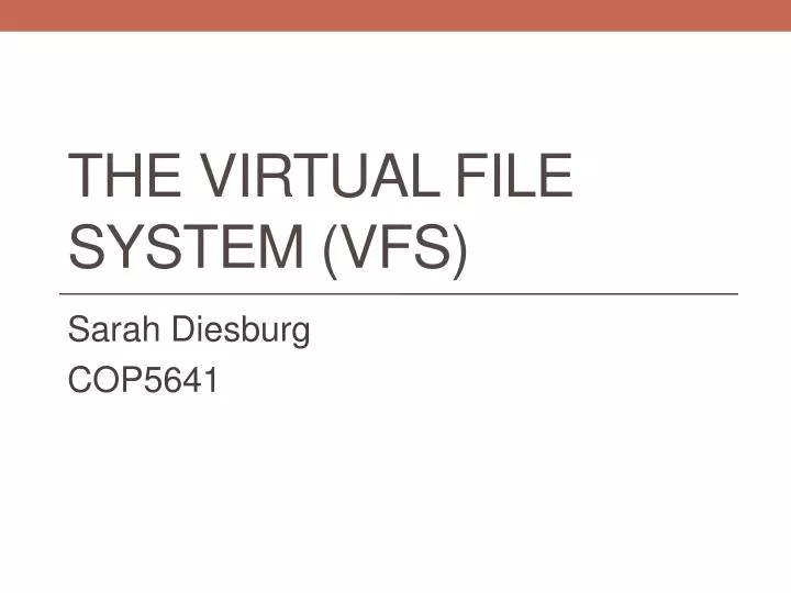 the virtual file system vfs