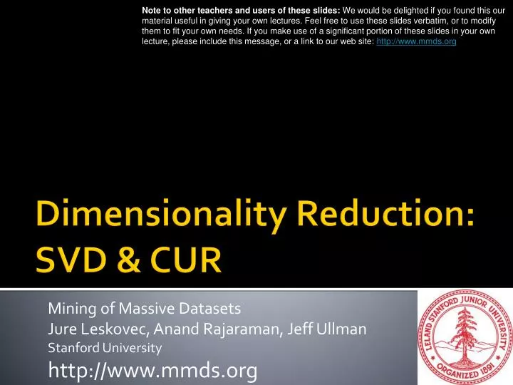 dimensionality reduction svd cur