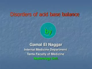 Disorders of acid base balance