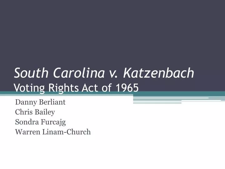 south carolina v katzenbach voting rights act of 1965