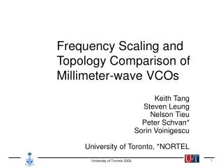 Frequency Scaling and Topology Comparison of Millimeter-wave VCOs